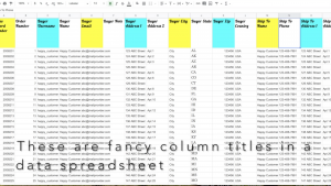 data analysis spreadsheet formatting